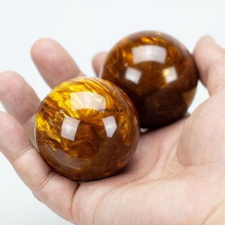 金絲海柳健身球手球蜜蠟求中老年文玩手部按摩手把玩保健球手握球 把玩球, 1個, 一個球