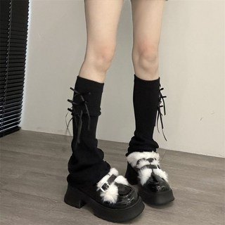 限時下殺 吾等是貓 少女蝴蝶結襪套秋冬Y2K辣妹堆堆襪卷邊設計感小腿套