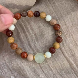 藍天 嗨購熱銷木珠手串古風編織禮物送女友氣質高顏值閨蜜百搭手飾