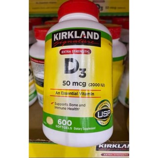 Kirkland Signature 柯克蘭 維生素D3 600粒 最新效期至2028年8月, 1個