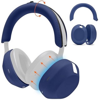 WC ShellZ XM5 - 소니 WH1000XM5용 보호 헤드폰 외부 쉘 및 헤드밴드 커버 Wicked Cushions 제작 | 프리미엄 실리콘으로 제작 | 90년대 블랙, 블루, 4) 블루