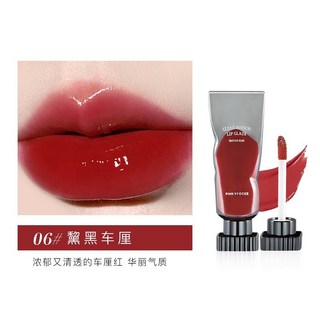 爆款Pinkyfocus黧黑鏡光唇釉鏡面水光口紅持久顯色不沾杯唇彩 唇釉 口紅 推薦 彩妝 美妝 唇 L.F.S, 06#黧黑車里, 1個