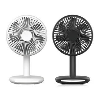 [한정수량 1+1행사] 모노큐브 무선 휴대용 선풍기 MONO-4TFLED 미니 탁상용 LED무드등, 화이트+블랙