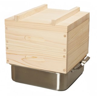 BOUMBI 편백 2단 찜기( 29x29x9cmx2단) 스텐 물솥포함, 1세트, 편백찜기 2단,+분리형물솥, 5.8L