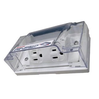 樹榮電工SUZONE免掀式防滴雙插座附接地插座，免掀蓋設計，防潑水安全插座, 1個