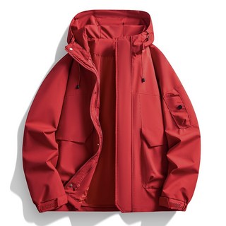 戶外情侶款防水薄款沖鋒衣 青少年休閒連帽夾克外套