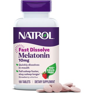 나트롤 멜라토닌 10mg 100 딸기맛 츄어블 태블릿, 1개, 100회분