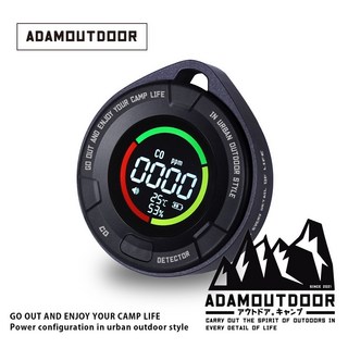 ADAMOUTDOOR 隨身一氧化碳溫濕度偵測器 ADDT-MON100 一氧化碳偵測器 溫度計 濕度計, 1個, 黑色