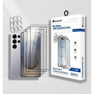 홈웰 3+3 9H 파손방지 HD 풀커버 액정 카메라렌즈 강화유리 6매, 1세트