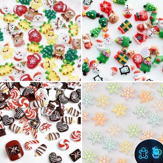 크리스마스 파츠 50개 눈꽃 과자 트리 네일 레진 공예 데코덴 데코 재료 미니어처 diy 성탄절 꾸미기 재료 덕샵, 2.네일-빈티지
