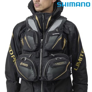 시마노 25년 신형 플로팅 베스트 리미티드 프로 낚시 구명조끼 목받침 포함 VF-130Y, 리미티드블랙