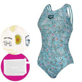 아레나 여성 수영복 일반 원피스 U백 A5FL1LD12 SBL 가방 수모행거 증정