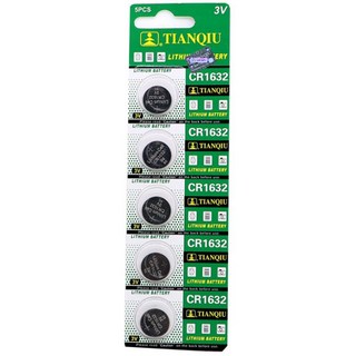 環保鈕扣電池5入 水銀電池 CR1632 汽車遙控器電池 3V, 1套, 5個裝
