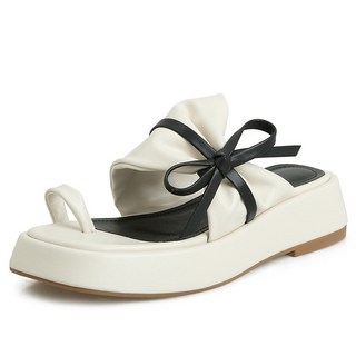 WAY 부드러운 가죽 통굽 토시걸레 여하외에 배색 리본 일자걸레 착용