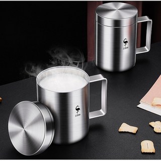【316不鏽鋼/含蓋】不鏽鋼保溫杯 420ml 咖啡杯 鋼杯 喝茶杯 隔熱杯 飲料杯 泡茶不鏽鋼杯 露營杯 馬克杯, 1個