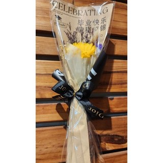 畢業花束單支向日葵花束，畢業禮物，向日葵畢業花，畢業季花束, 1個, 黑