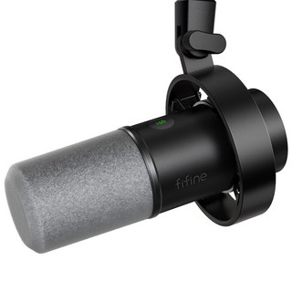 피파인 K688 USB XLR 다이나믹 마이크 프로 녹음 보컬 스튜디오용 메탈 소재 독립 볼륨 노브 원터치 음소거, 검정