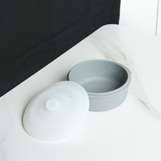 꿈꾸는 리빙 다용도 실리콘 계란찜기 전자레인지 라면용기 소형 원형 400ml, 그레이, 1개