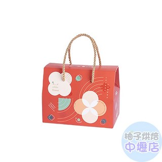 【柚子烘焙材料】T型提盒 手提禮盒 復古特調 10入 紙盒 餅乾盒 包裝盒 禮品盒 新年 過年提盒 春節禮盒, 1個