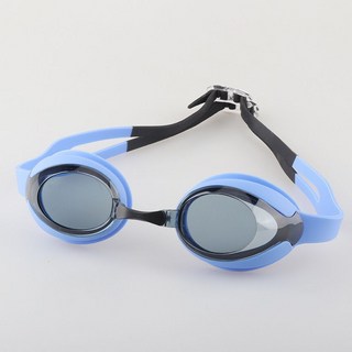 兒童泳鏡四件套裝，高清防水防霧，男女通用游泳裝備, 黑藍色（高檔盒裝）, 1個