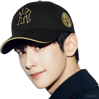 힐링센트 핏좋은 자수 볼캡 야구모자, 2개, 블랙-옐로우