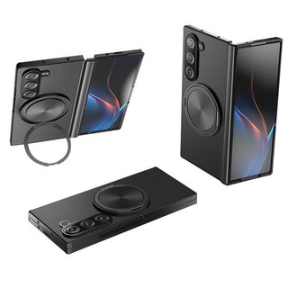 YINUO 갤럭시 Z 폴드3 4 5 6 7 힌지보호 소가죽 magsafe 360도 각도 조절이 거치대 케이스