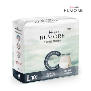 휴모어 드라이핏 언더웨어 성인 요실금 팬티 기저귀 대형(L) 10매x 1팩, 1개, 10개입, 대형