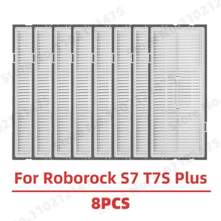 Roborock S7 T7S Plus 로봇 진공 청소기 쓰레기통 세척 가능 Hepa 필터 액세서리 용 부품이있는 새로운 먼, 23 HEPA Filter 8Pcs