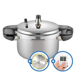 PN풍년 뉴비엔나 IH 10인용 + 여분패킹 + 키친타이머, 1개, 유광실버, 5.3L