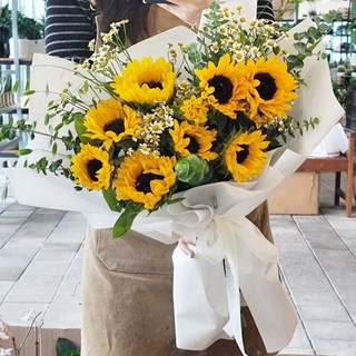 해바라기 생화 꽃다발 기념일 농장직송 생화택배 꽃배달싼곳, 7송이 꽃다발, 1개, 7송이 꽃다발