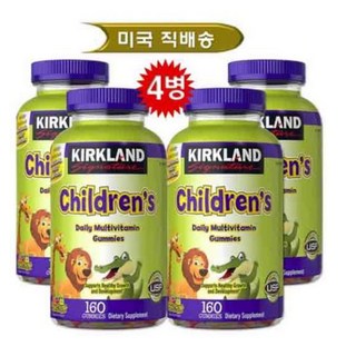 Kirkland Signature 어린이 컴플리트 멀티비타민 160구미 4병, 4개, 160정