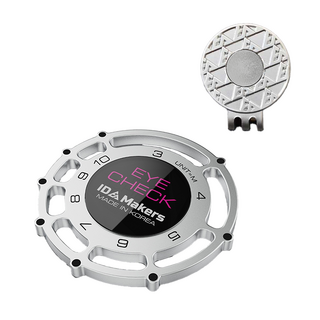 아이디메이커스 아이체크 볼마커 퍼팅 거리측정 골프 선물 세트, 1세트, 실버핑크