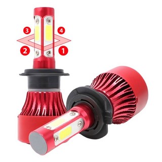 런라이트 4면 LED전조등 LED광원, 2개, H7-A 흰색