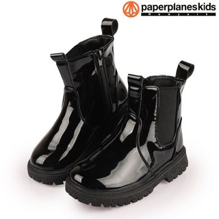 페이퍼플레인키즈 아동 털 워커 첼시 부츠 어린이 에나멜 가죽 구두 신발 퍼 겨울 슈즈 방한 아동화 유아 PK8213