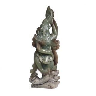 博古珍藏 天然和闐玉雷公擺件 1.66公斤 早期收藏文物 獨特器形 感恩特賣, 1個