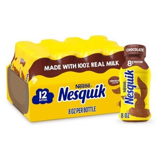 커피 크리머 크림 네스퀴크 초콜릿 저지방 우유 8온스 12팩 마실 준비 완료, Chocolate, 8 Ounce (Pack of 12)