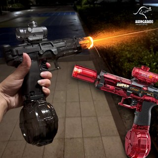 LED 불꽃 워터건 전동 물총 자동 연사 워터밤 인싸템, LED불꽃원터건(블랙), 1개