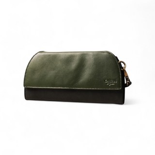 【CALTAN】真皮長夾 午夜林撞色掀蓋斜背長夾 - 075322