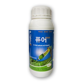 비료컴퍼니 퓨어500ml - 뿌리발근제 생리활성제 균형생장 고추 배추 마늘 양파 대파 전용 비료 냉해 약해 바이러스 모두싹 혼용가능, 12개