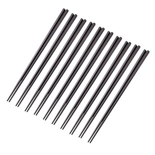 六角合金筷 料理筷 餐具 中式環保筷 尖頭筷 耐高溫防滑日式筷子, 黑, 10套, 筷子