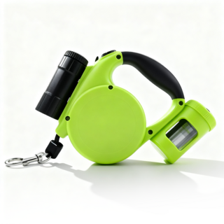 YOPENCE 다용도 강아지 리드줄 야광조명 강아지 자동리드줄 터치 꼬임방지 리드줄 라이트 수납 소중대형견 겸용, 1개, 그린