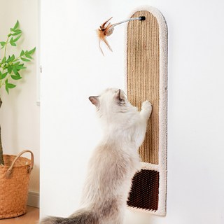 SUNRUI 고양이 수직 스크래칭보드 벽부착형, 1개, 베이지