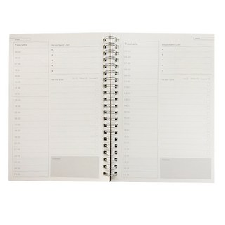 線圈筆記本 牛皮紙 磨砂封面 日計畫 週計畫 月計劃 日記本 記事本 手冊 行事曆 每日日程, 1個, 牛皮封面-日計劃（內頁48張／96頁）