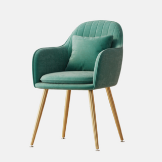 好的家居 北歐輕奢餐椅 化妝椅 扶手椅 INS網美, 綠【送抱枕】, 1件