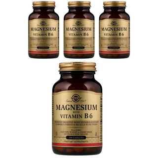 SOLGAR 鎂維他命B6補充錠, 250顆, 4罐