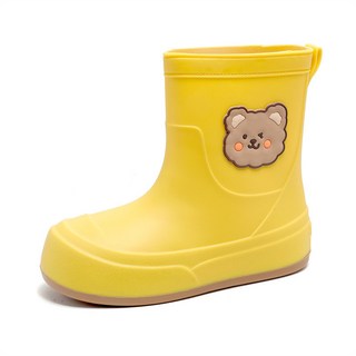 卡通熊造型雨鞋 防滑耐磨短筒防水鞋 學生戶外露營雨靴