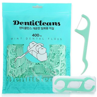 가성비가브랜드다 덴티클린스 개운한 민트 치실 휴대용 케이스 세트, 1세트, 400개입, 8cm