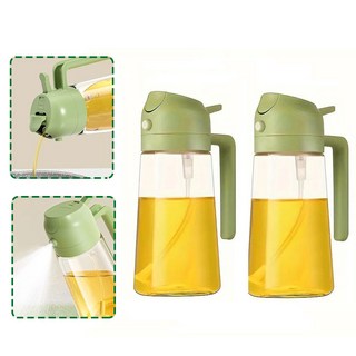 Oyoson 오일 스프레이 용기 2way 방식(건 타입+붓는 타입) 고급형, 녹색, 470ml, 2개