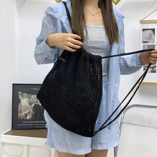 여름 니트 메쉬 복조리백 여성 스트링 가방 숄더백 크로스백 가벼운 데일리 꾸안꾸룩 비치백 장바구니 나들이백 물놀이 피크닉 여행 추천