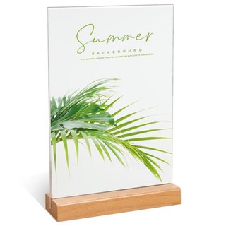 마벨인홈 아크릴 액자 우드원목 스탠드형, 1개, 투명